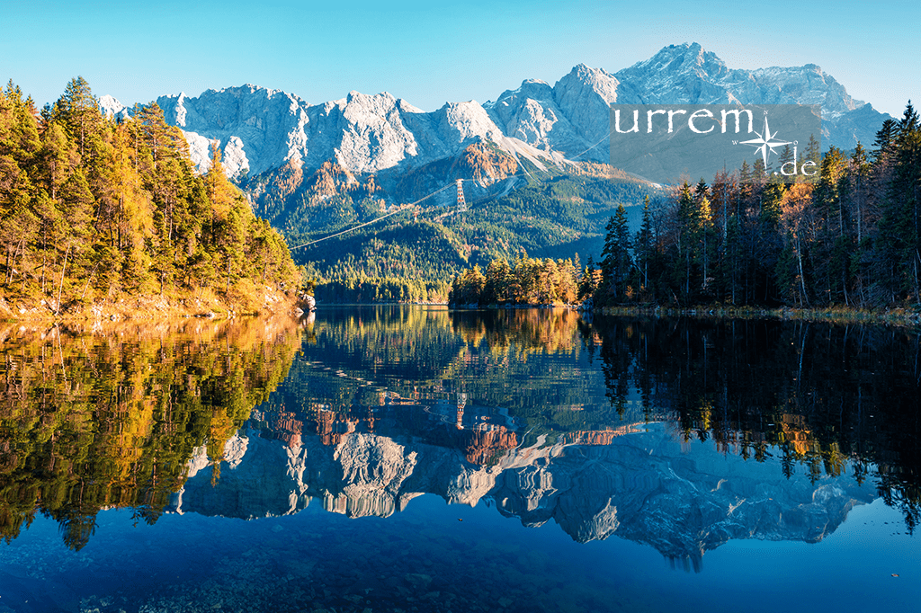 Im Zugspitzareal liegt der Eibsee mit der Zugspitze