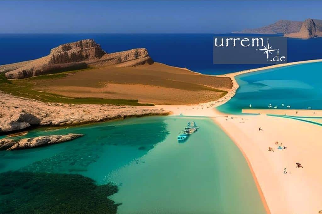 Der Balos Beach auf Kreta ist am besten mit dem Boot zu erreichen. Wasser blau, Sand wei&szlig; und Panorama atemberaubend!